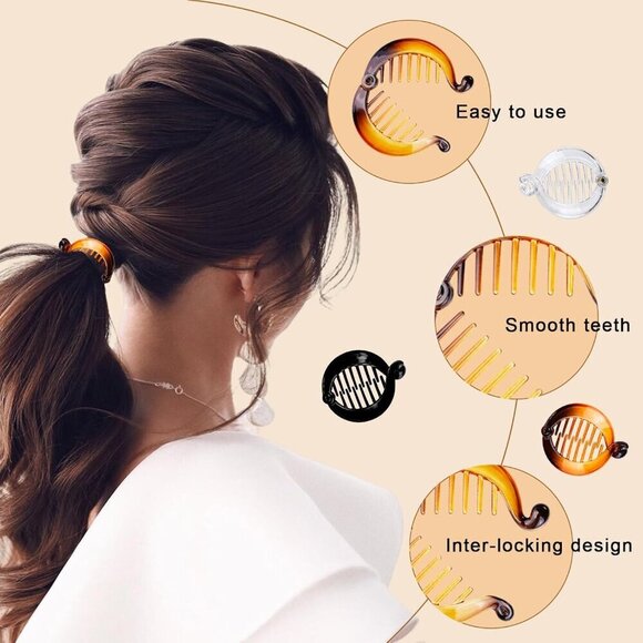Banana Hair Clips Set 18 Pieces Fishtail Comb Double Clincher for Women Girls main image 6